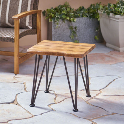 Zenith Industrial Accent Table Set of 2 Teak