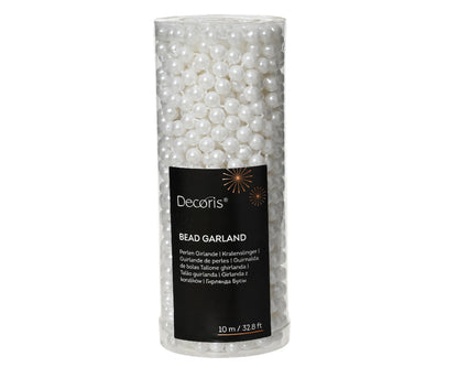 Guirlande de perles blanc hivernal - 9,75 mètres de long