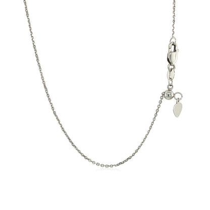 14k White Gold Adjustable Cable Chain Necklace 0.9mm, lobster clasp, small heart charm Bids.com on Tampa Home & Garden Store