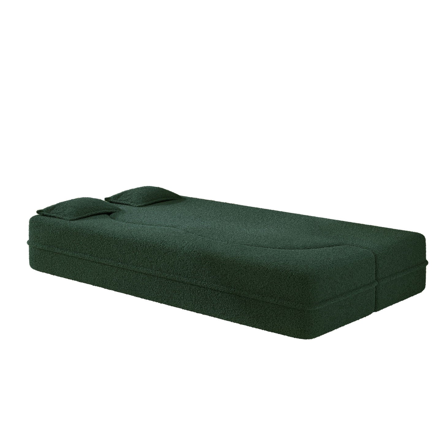 Modern Floor Sleeper Sofa Bed And Two Pillows