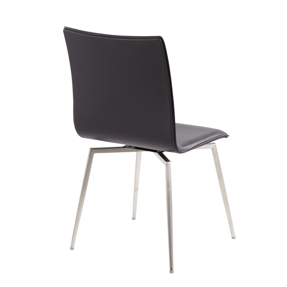 Contemporary upholstered chair set of 2 with swivel base in black faux leather by HouseOfZazla on Tampa Home & Garden Store