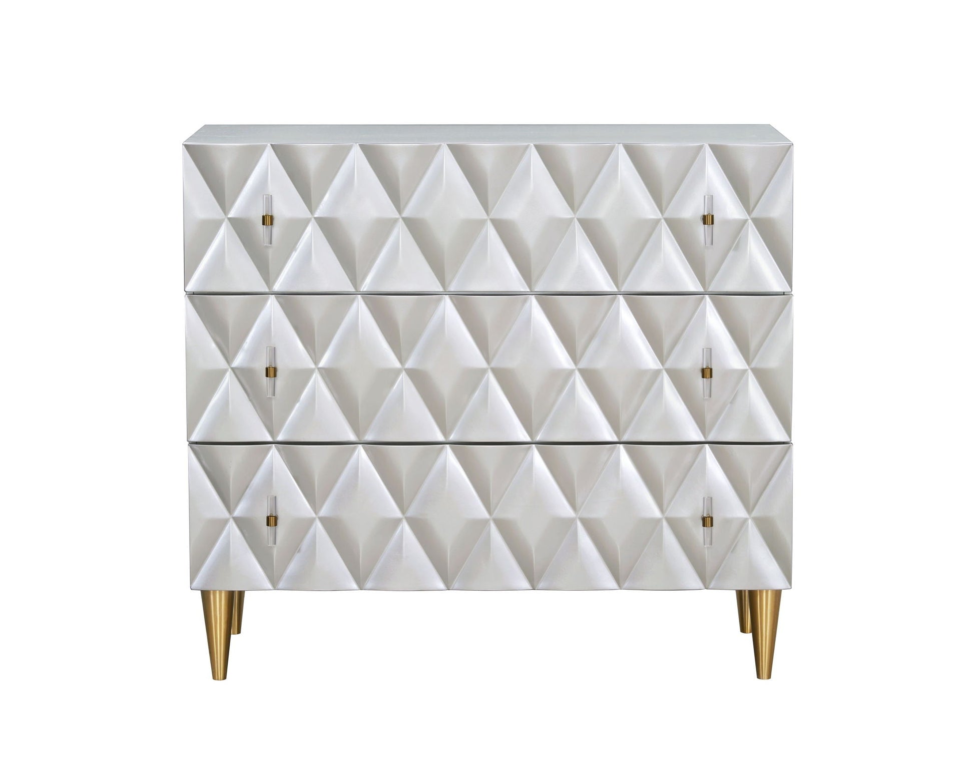Anson Console Cabinet in silver champagne with diamond mirrored panels and gold legs HouseOfZazla on Tampa Home & Garden Store