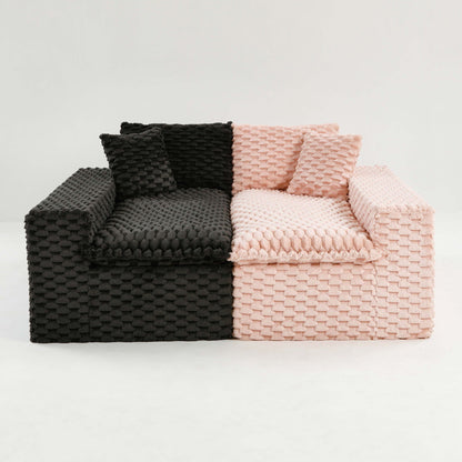 Modular Four Seater Sofa In Pink And Black