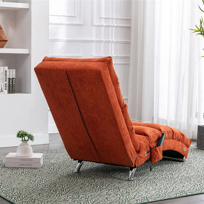Unique Piece Furniture orange fabric ergonomic electric massage chaise lounge with remote control on Tampa Home & Garden Store