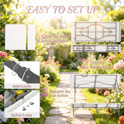 Portable Foldable Picnic Table and Chairs Set