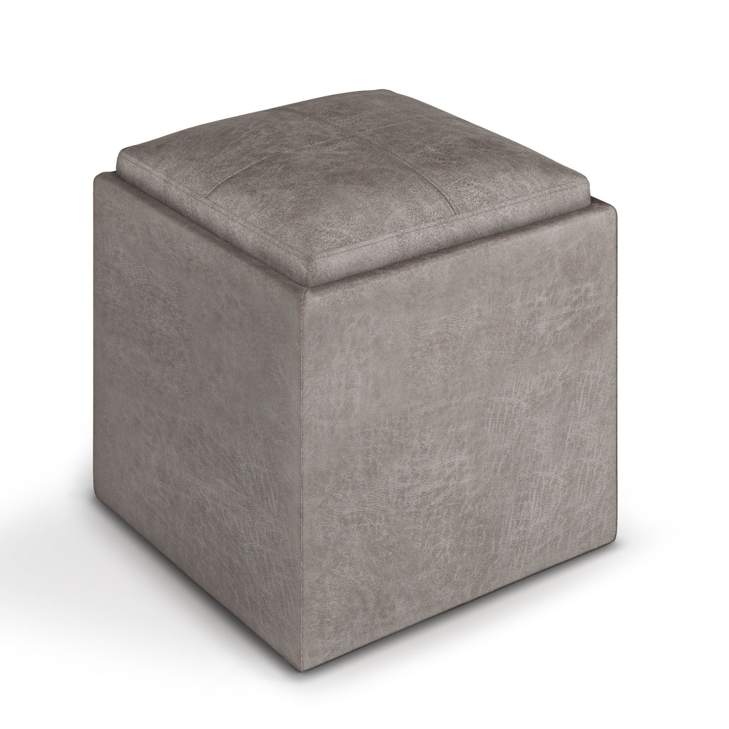 Rockwood Upholstered Cube Ottoman with Tray