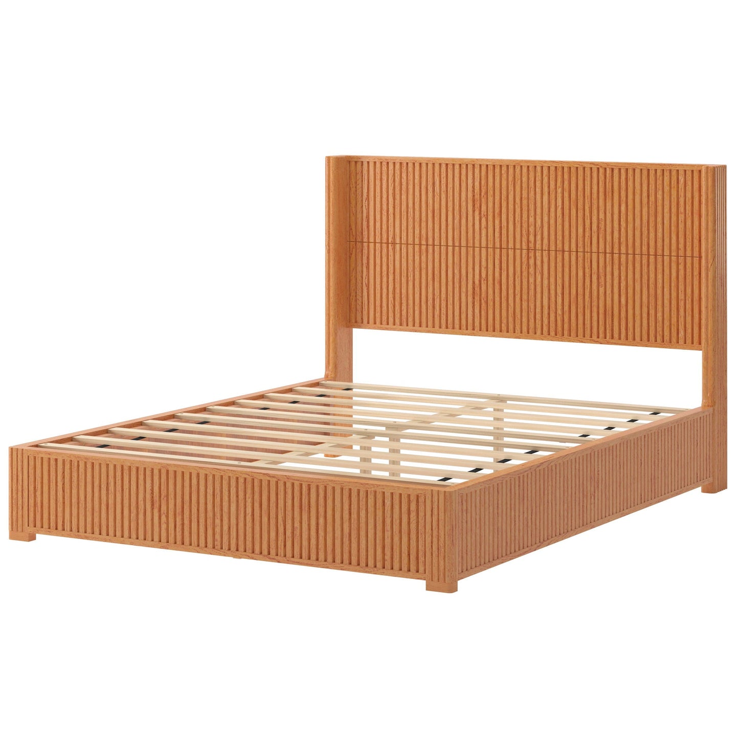 Modern Platform Bed Frame with Tall Headboard