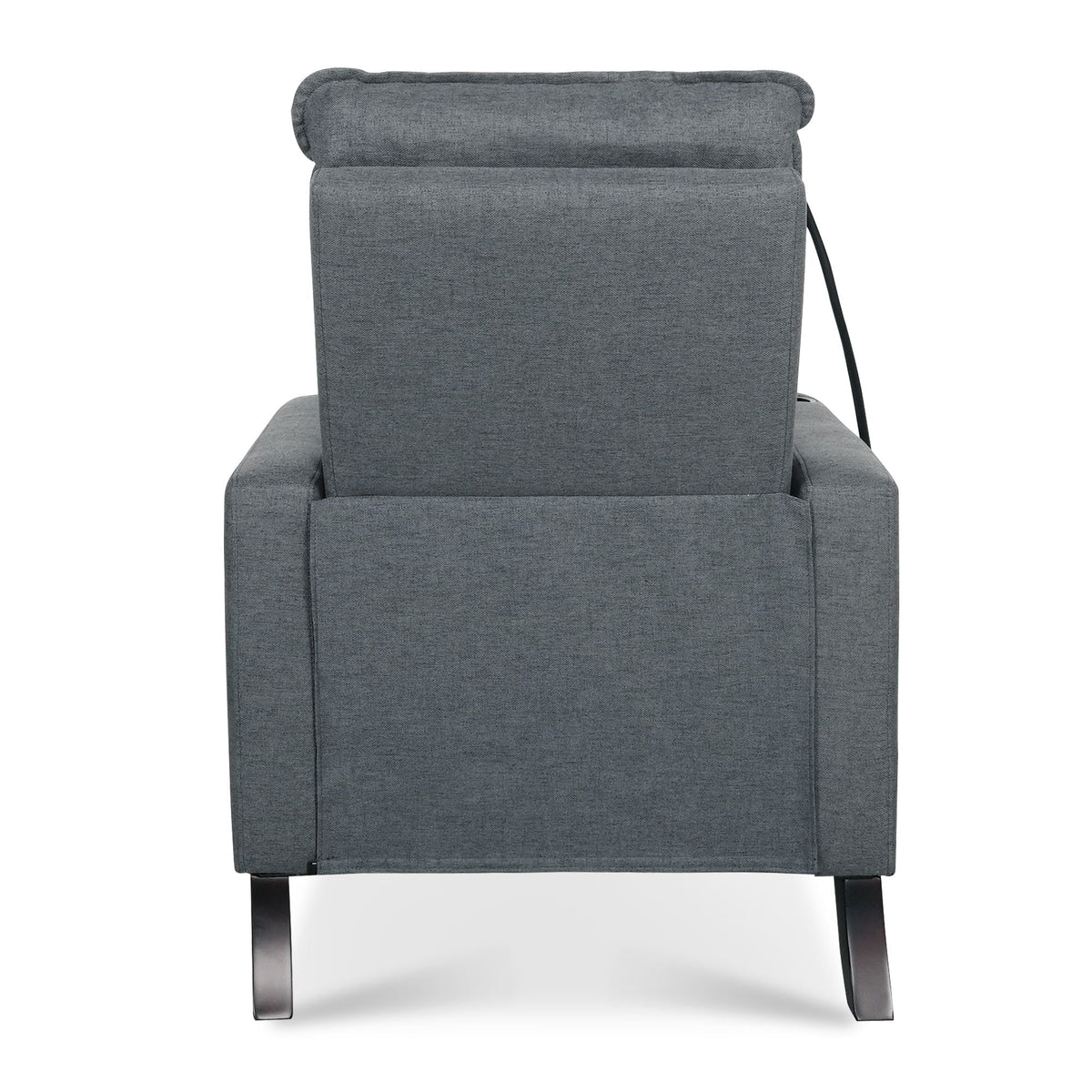 Recliner chair back view in gray fabric with metal legs for living room on Tampa Home & Garden Store