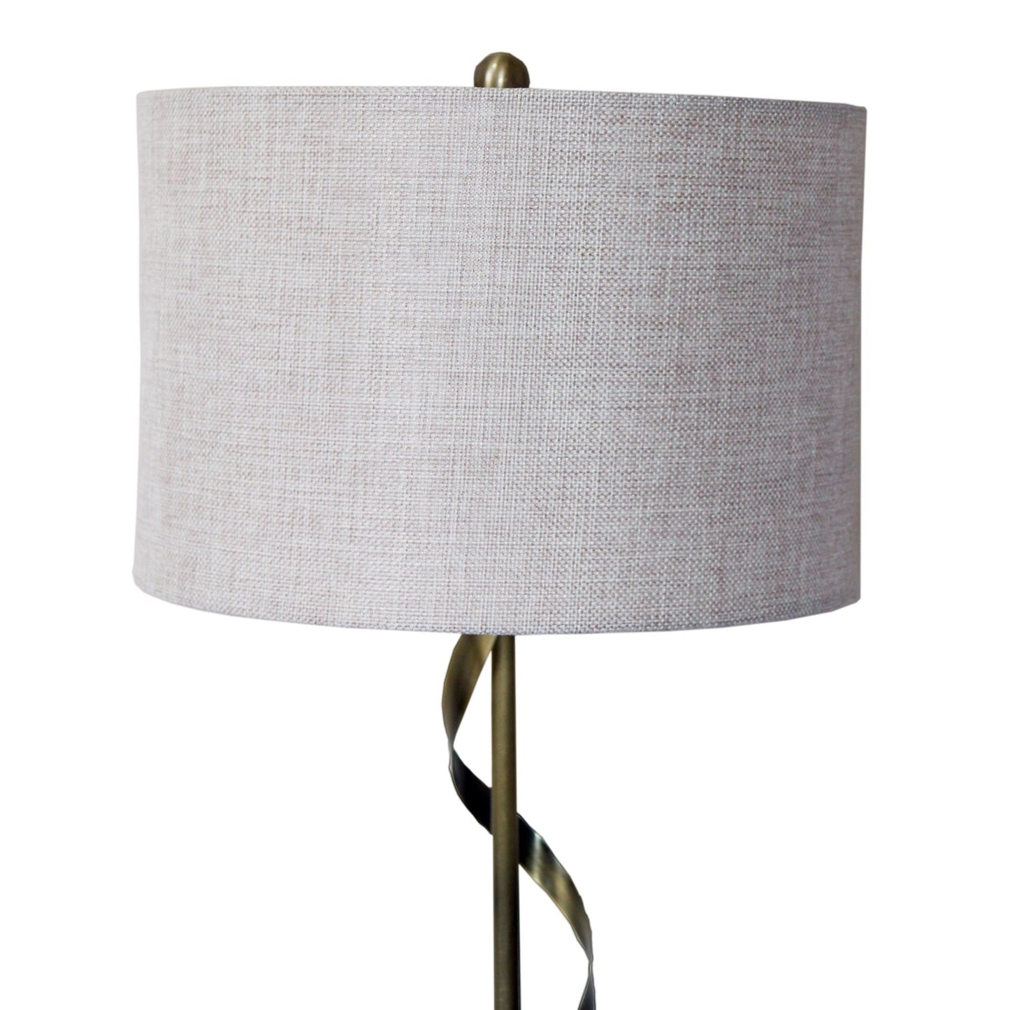 Nightstand desk lamp with twisted brass base and white fabric shade by HouseOfZazla on Tampa Home & Garden Store
