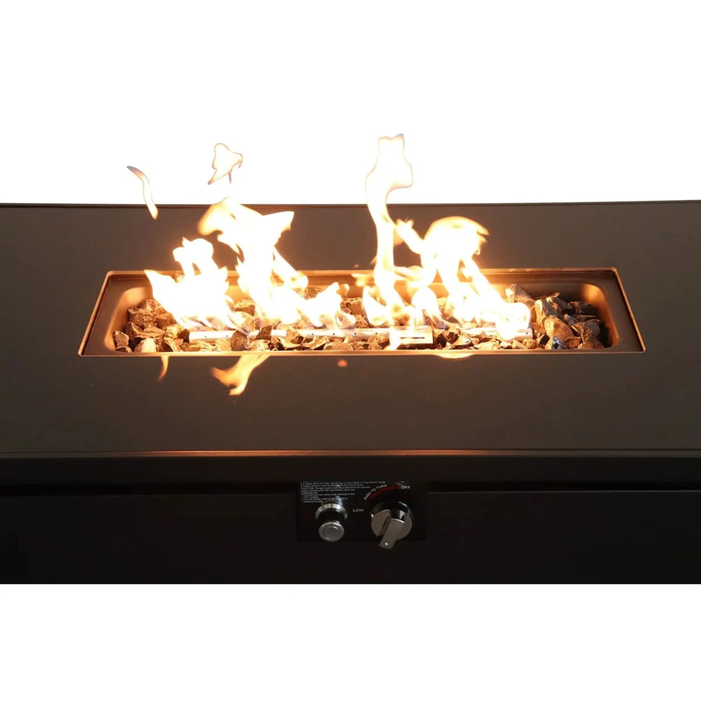 Rectangle Fire Pit and Fuel Versatility Black