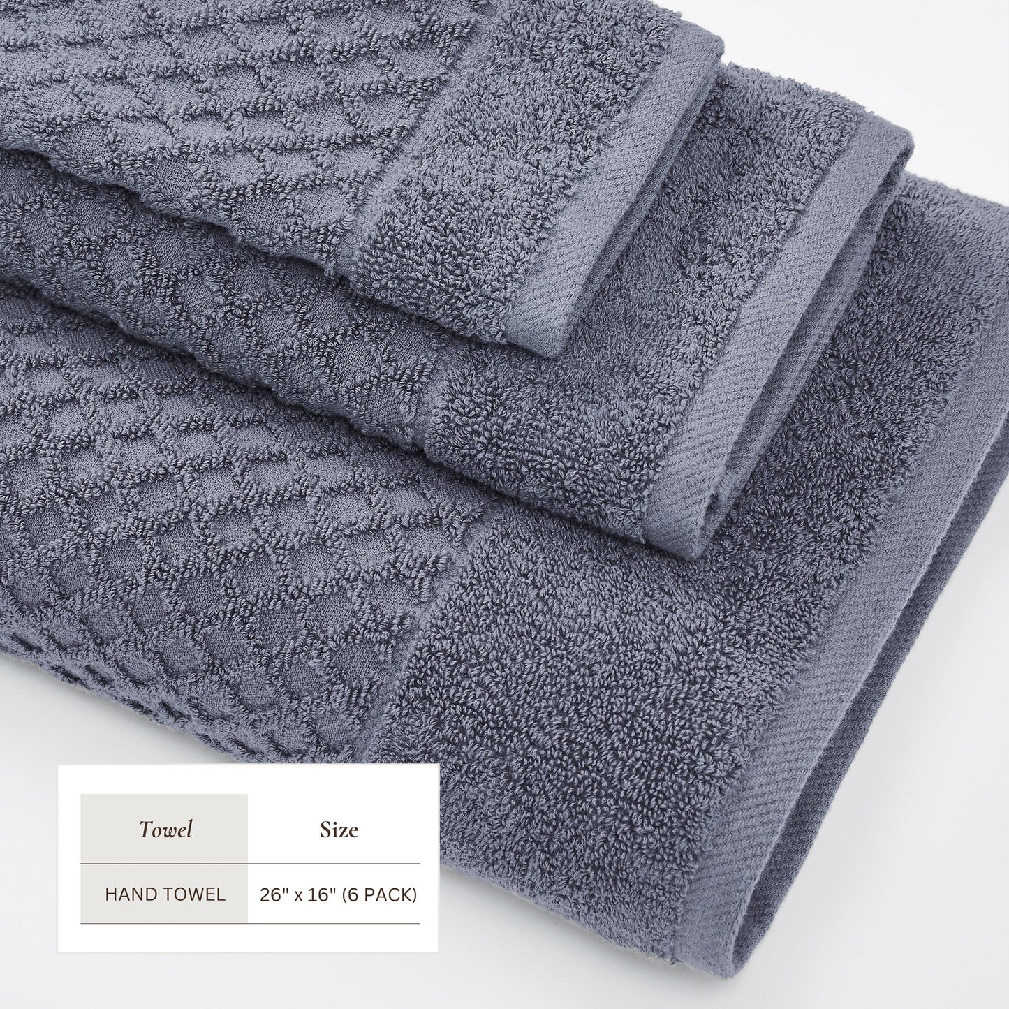 Cotton Diamond Waffle Weave Bath Towel Set