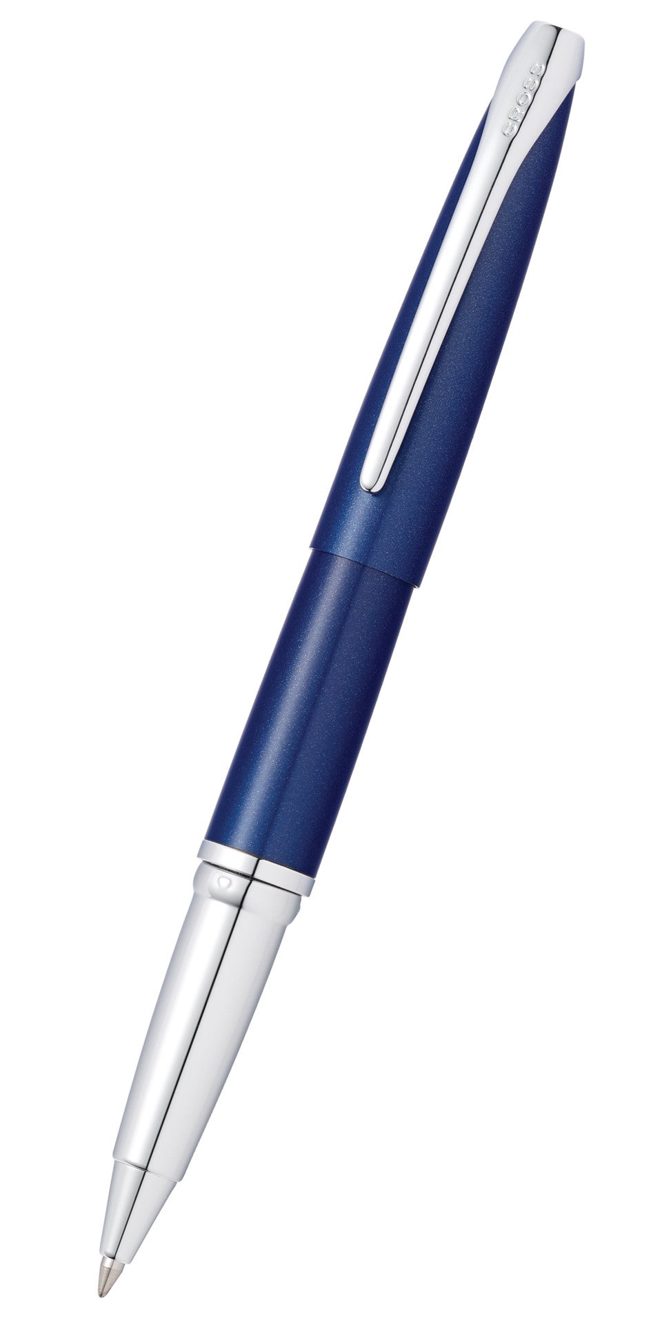 ATX Translucent Blue Lacquer Rollerball Pen by A.T. Cross, blue lacquer finish with silver clip on Tampa Home & Garden Store