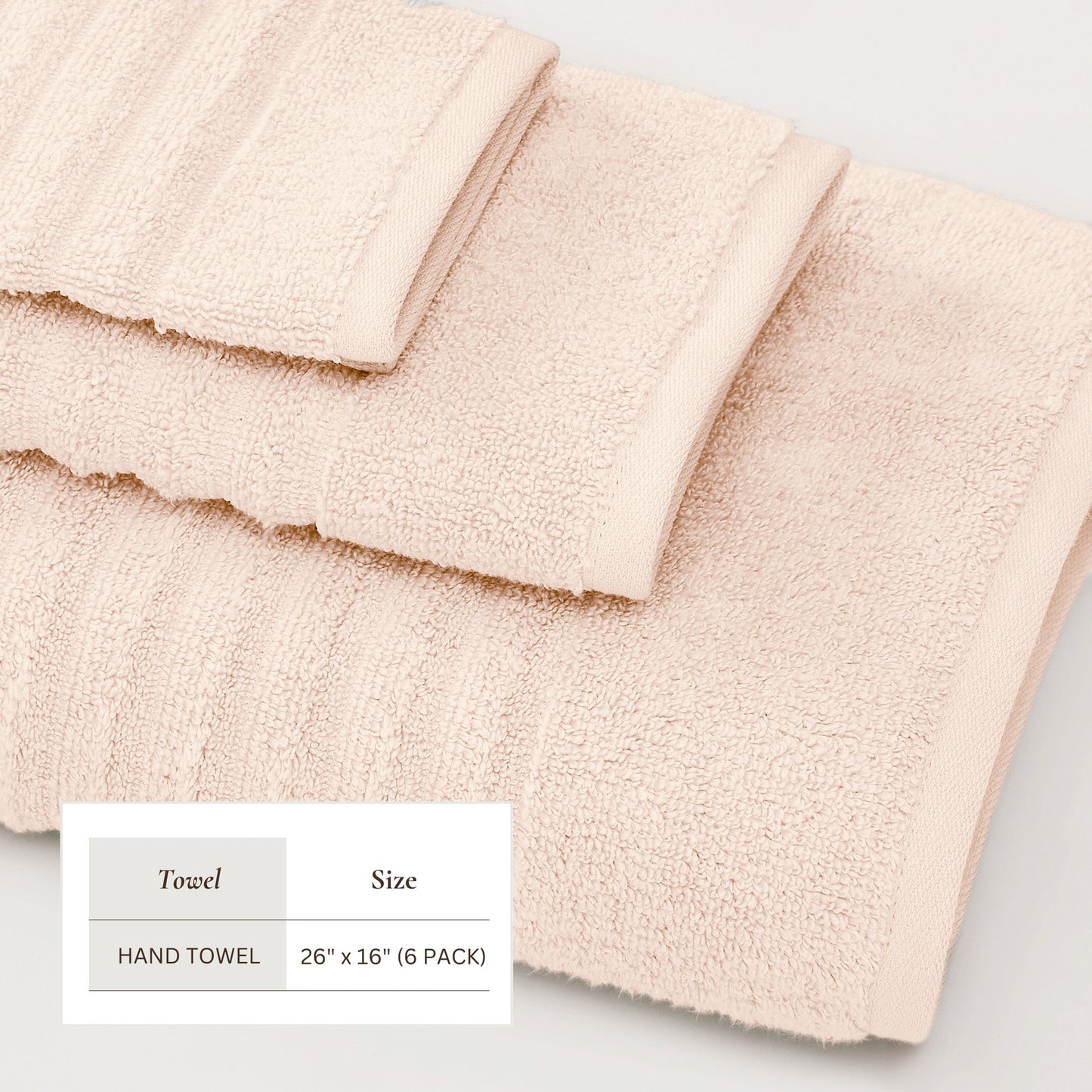 Luxury Combed Cotton and Ribbed Bath Towels