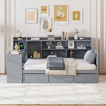 Daybed with 3 drawers and desk in gray storage bed by Unique Piece Furniture on Tampa Home & Garden Store
