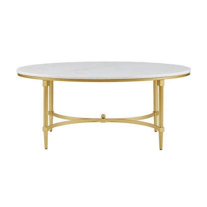 White Marble Coffee Table with Gold Metal Legs Bordeaux by HouseOfZazla on Tampa Home & Garden Store