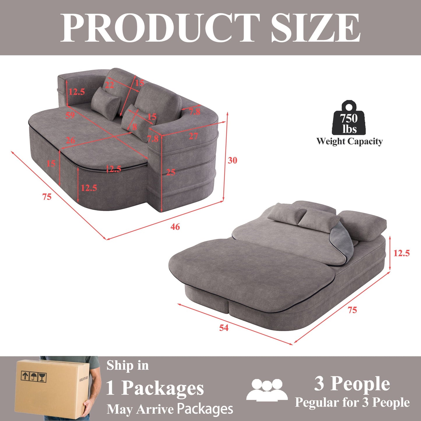 Foldable Sofa Bed with a Multi Functional Blanket