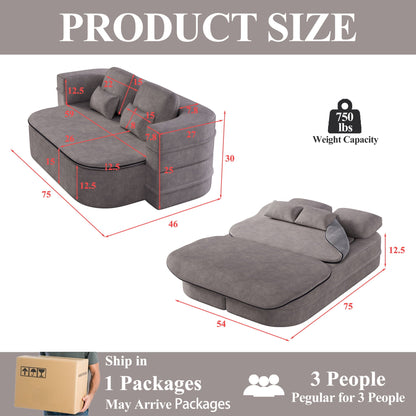 Foldable Sofa Bed with a Multi Functional Blanket