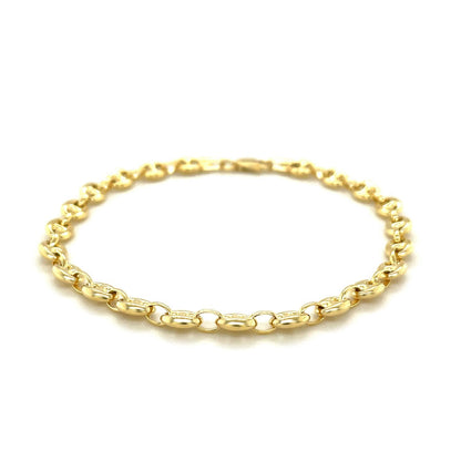 Bracelet 4.7mm 14k yellow gold puffed Mariner link by Bids.com on Tampa Home & Garden Store