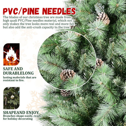 8 Ft The Full-Bodied Pre-Decorated Pinecone Christmas Tree by HouseOfZazla with PVC Pine Needles on Tampa Home & Garden Store