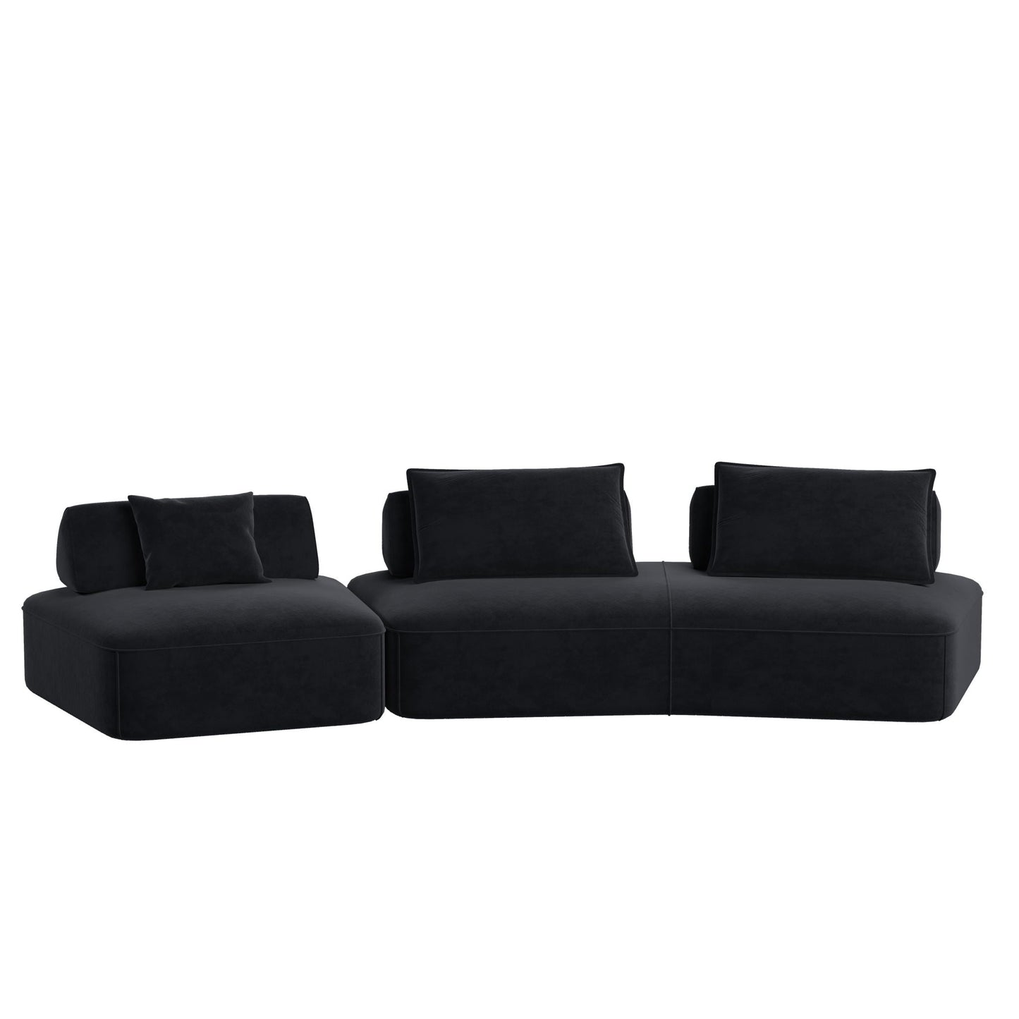Modern Luxury Oversized Modular Sectional Sofa Set, 2-Piece by HouseOfZazla in black on Tampa Home & Garden Store