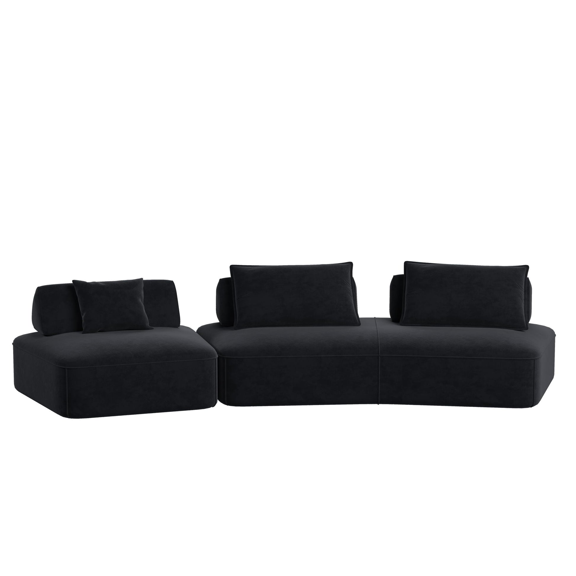 Modern Luxury Oversized Modular Sectional Sofa Set, 2-Piece by HouseOfZazla in black on Tampa Home & Garden Store