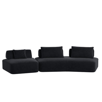 Modern Luxury Oversized Modular Sectional Sofa Set, 2-Piece by HouseOfZazla in black on Tampa Home & Garden Store