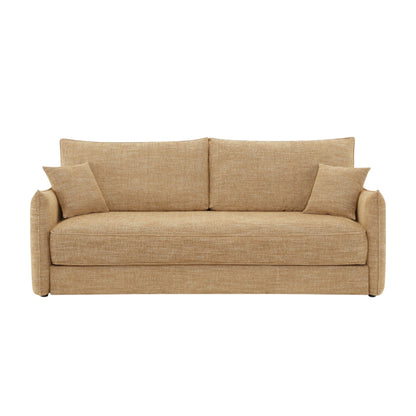 Cadie Mocha Sofa With Two Pillows and Sleeper