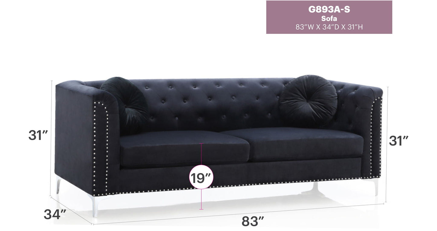 Pompano Elegant Contemporary Microsuede Sofa