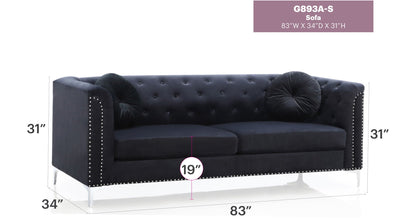 Pompano Elegant Contemporary Microsuede Sofa