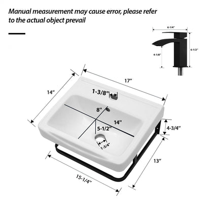 Wall mounted bathroom sink with towel bar & overflow, white basin on black by HouseOfZazla on Tampa Home & Garden Store