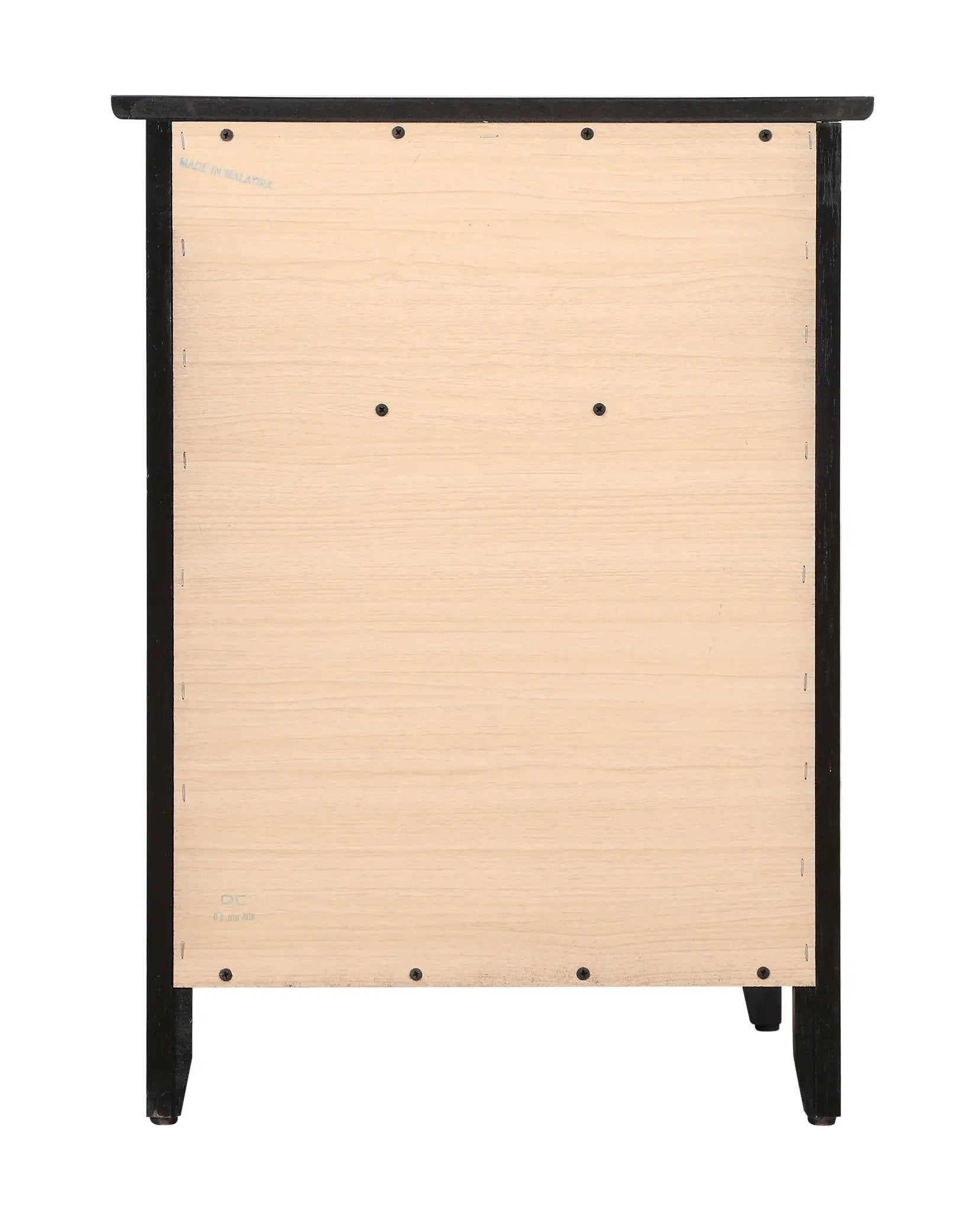 1 Drawer / 1 Door Nightstand back view in natural wood with black trim by Unique Piece Furniture on Tampa Home & Garden Store