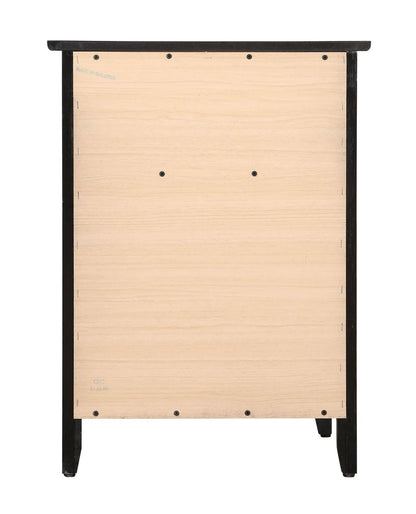 1 Drawer / 1 Door Nightstand back view in natural wood with black trim by Unique Piece Furniture on Tampa Home & Garden Store