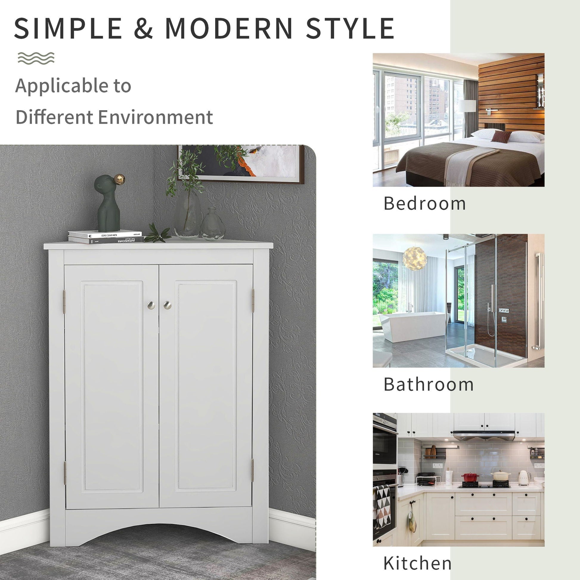 White triangle bathroom storage cabinet with adjustable shelves linen cabinet HouseOfZazla on Tampa Home & Garden Store
