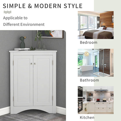 White triangle bathroom storage cabinet with adjustable shelves linen cabinet HouseOfZazla on Tampa Home & Garden Store