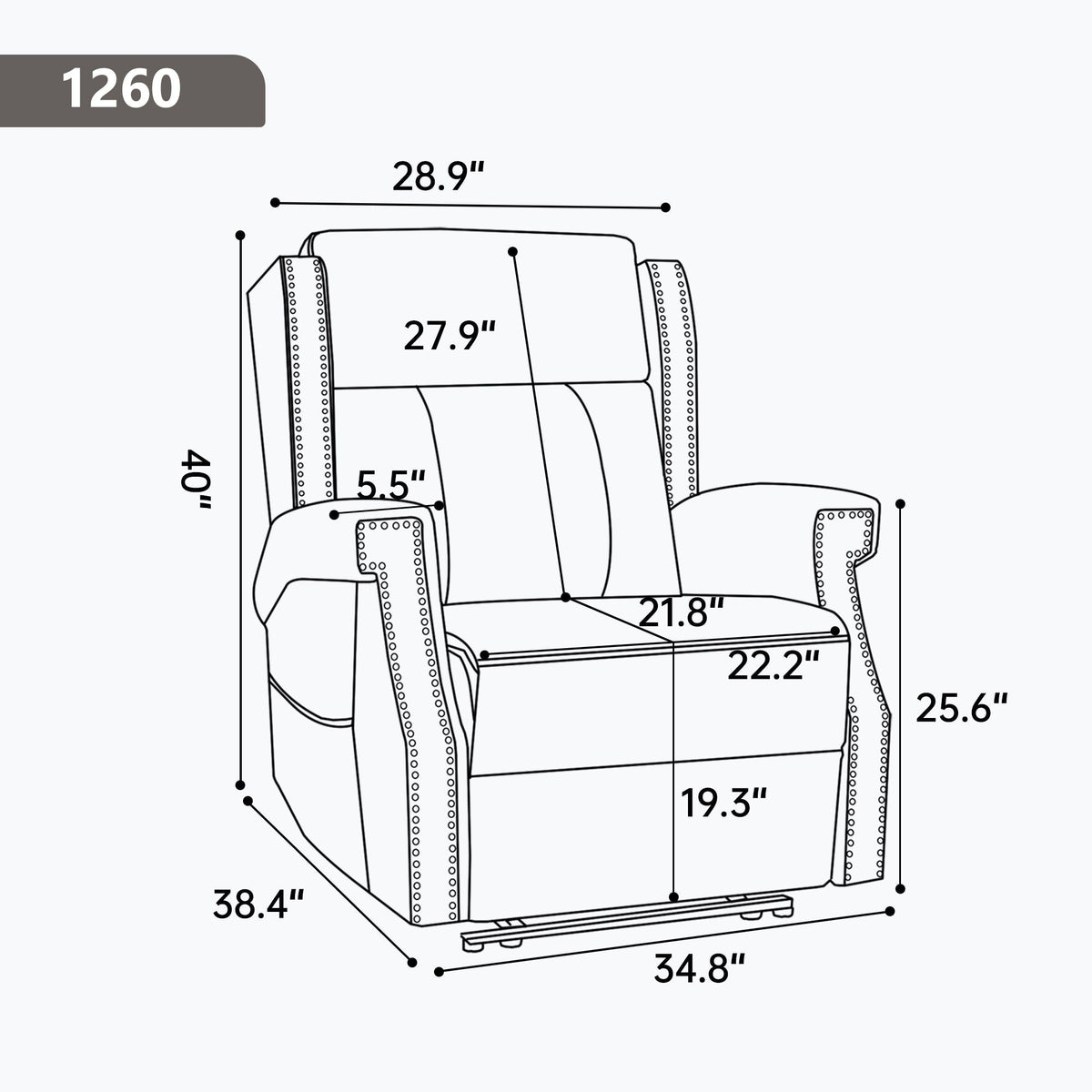 Manual Recliner With Vibrations and Heat