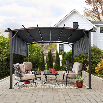 Outdoor patio pergola gazebo with steel frame and retractable canopy by HouseOfZazla on Tampa Home & Garden Store