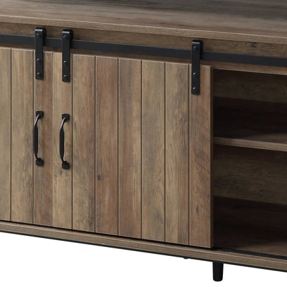 Rashawn Rustic TV Stand Oak Console Media Center
