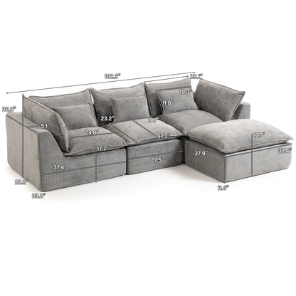 Oversized Modular Cloud Sofa And Cotton Fabric
