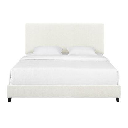 Platform Bed with Upholstered Headboard and Frame
