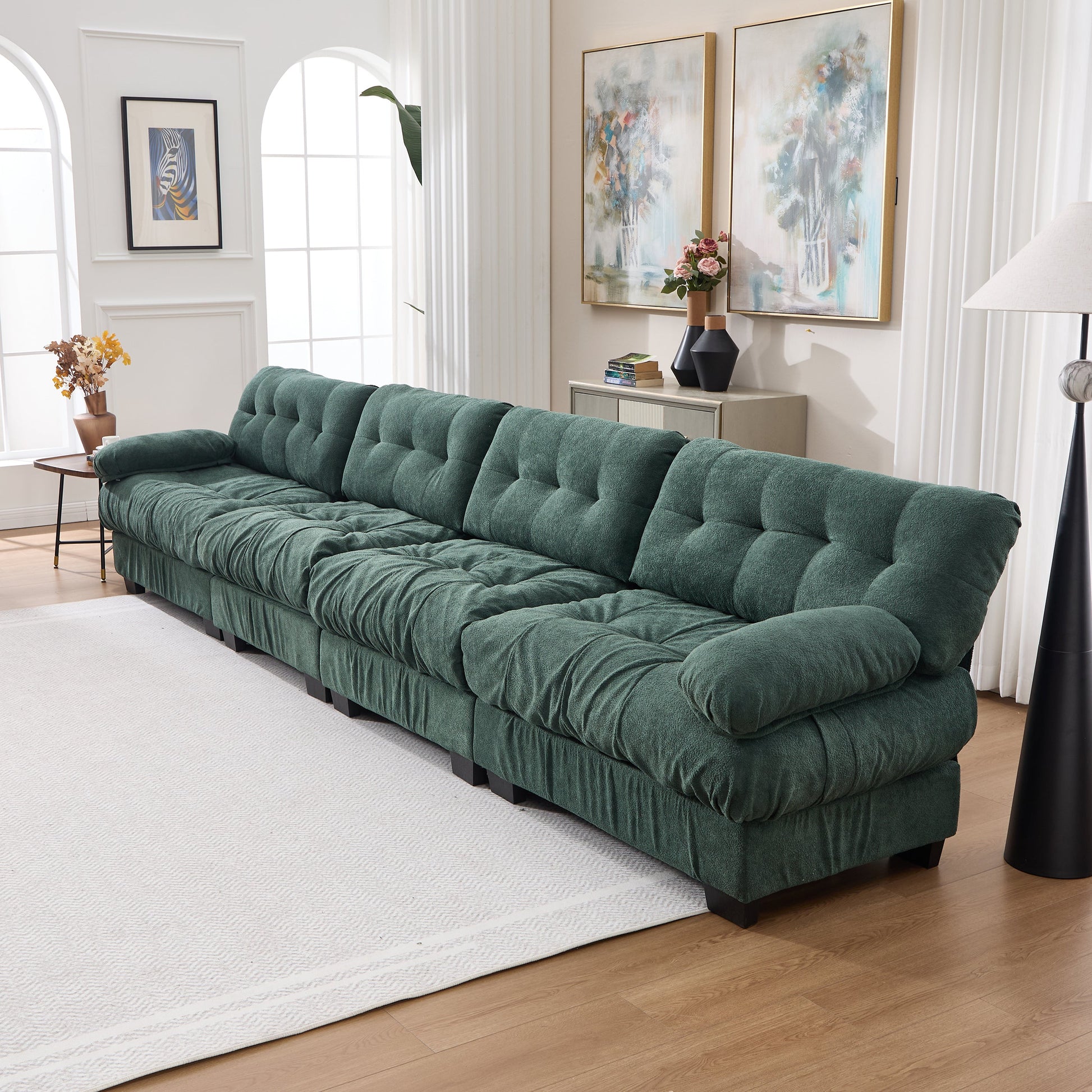 Modular Sectional Sofa Cloud Couch emerald green velvet by HouseOfZazla on Tampa Home & Garden Store