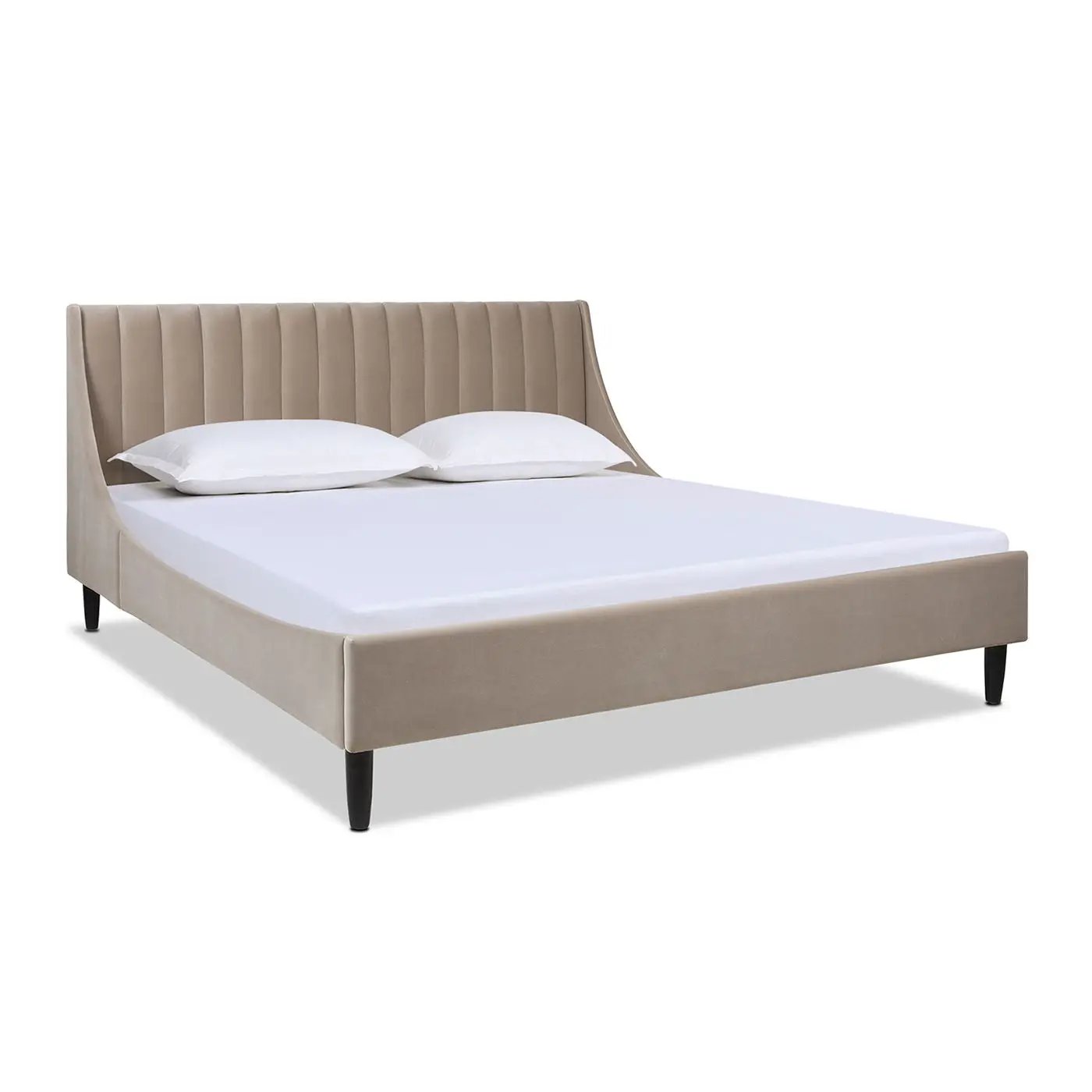 Aspen tufted headboard platform bed beige upholstered by Unique Piece Furniture on Tampa Home & Garden Store
