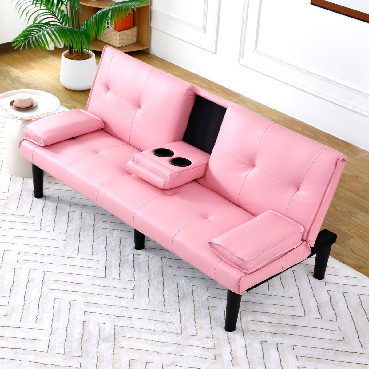 Compact Foldable Sofa Bed and Cup Holder