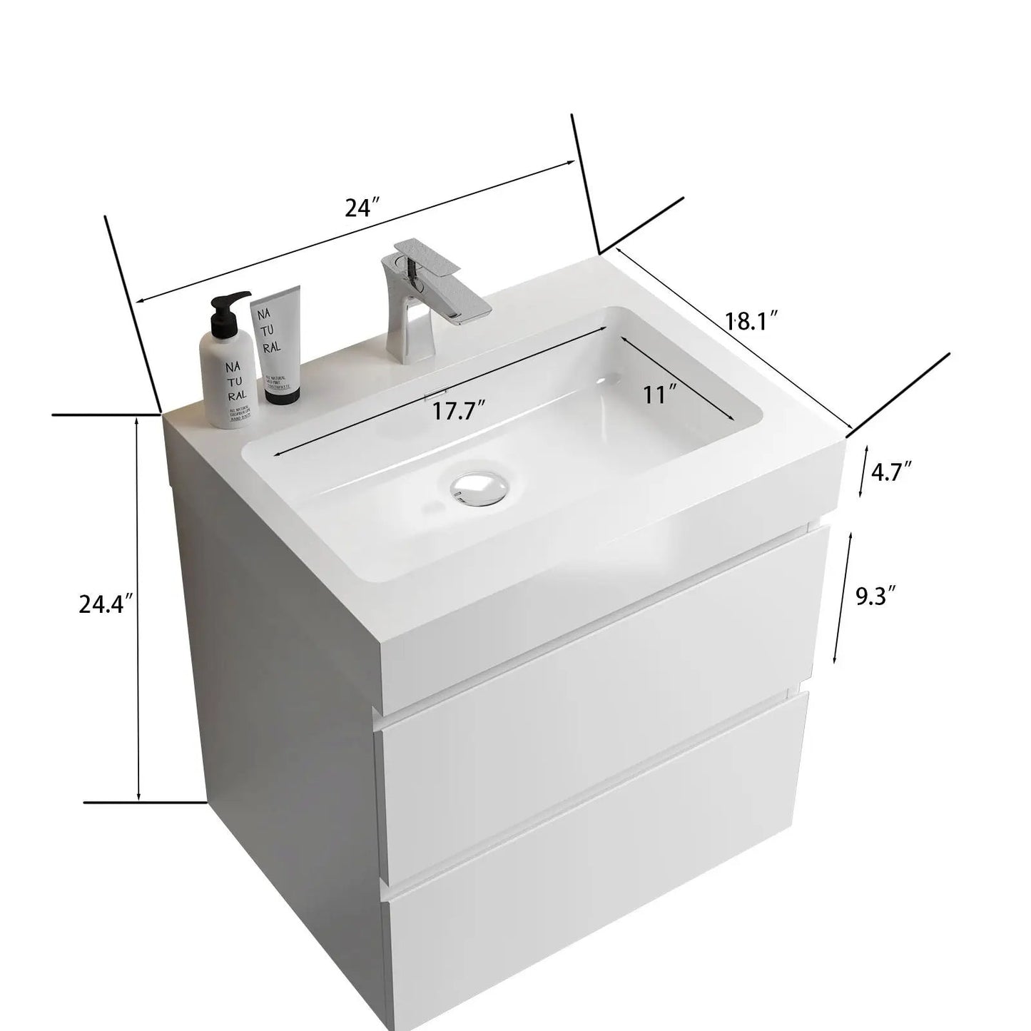 Alice Wall Mounted Floating Vanity With Sink