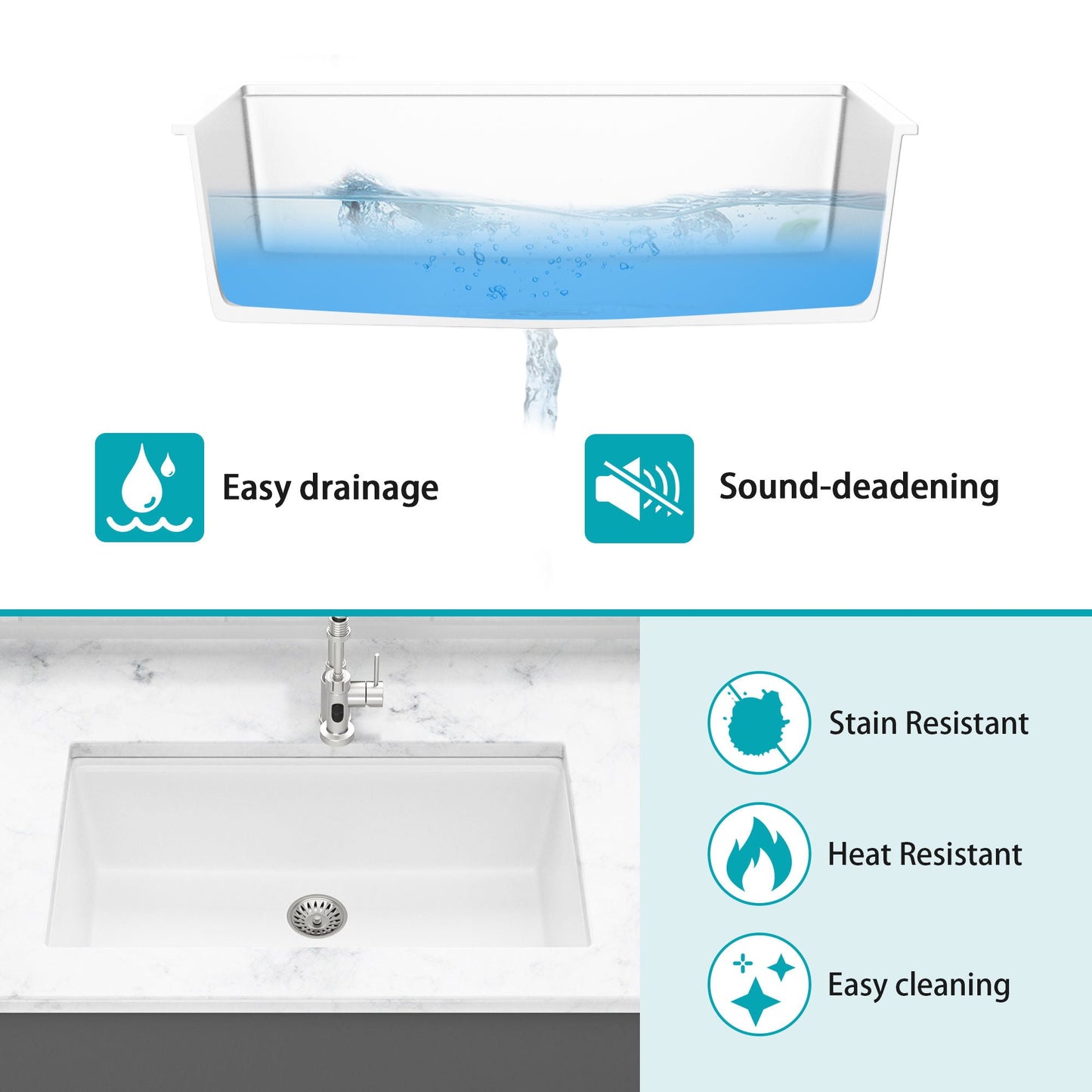 Quartz kitchen sink with granite composite workstation undermount by HouseOfZazla on Tampa Home & Garden Store