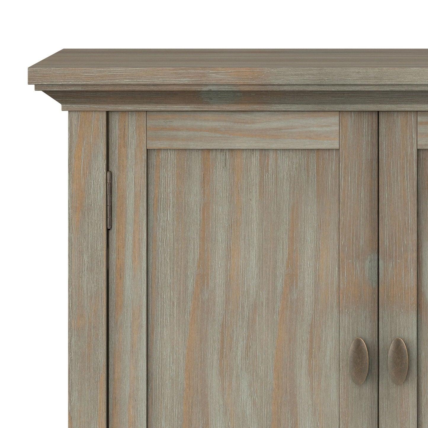 Redmond handcrafted low storage cabinet in weathered gray wood finish by HouseOfZazla on Tampa Home & Garden Store