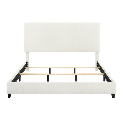 Platform Bed with Upholstered Headboard and Frame