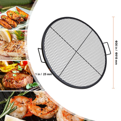 X-Marks Fire Pit Grill Grate 36in round black steel, HouseOfZazla BBQ & outdoor cooking on Tampa Home & Garden Store
