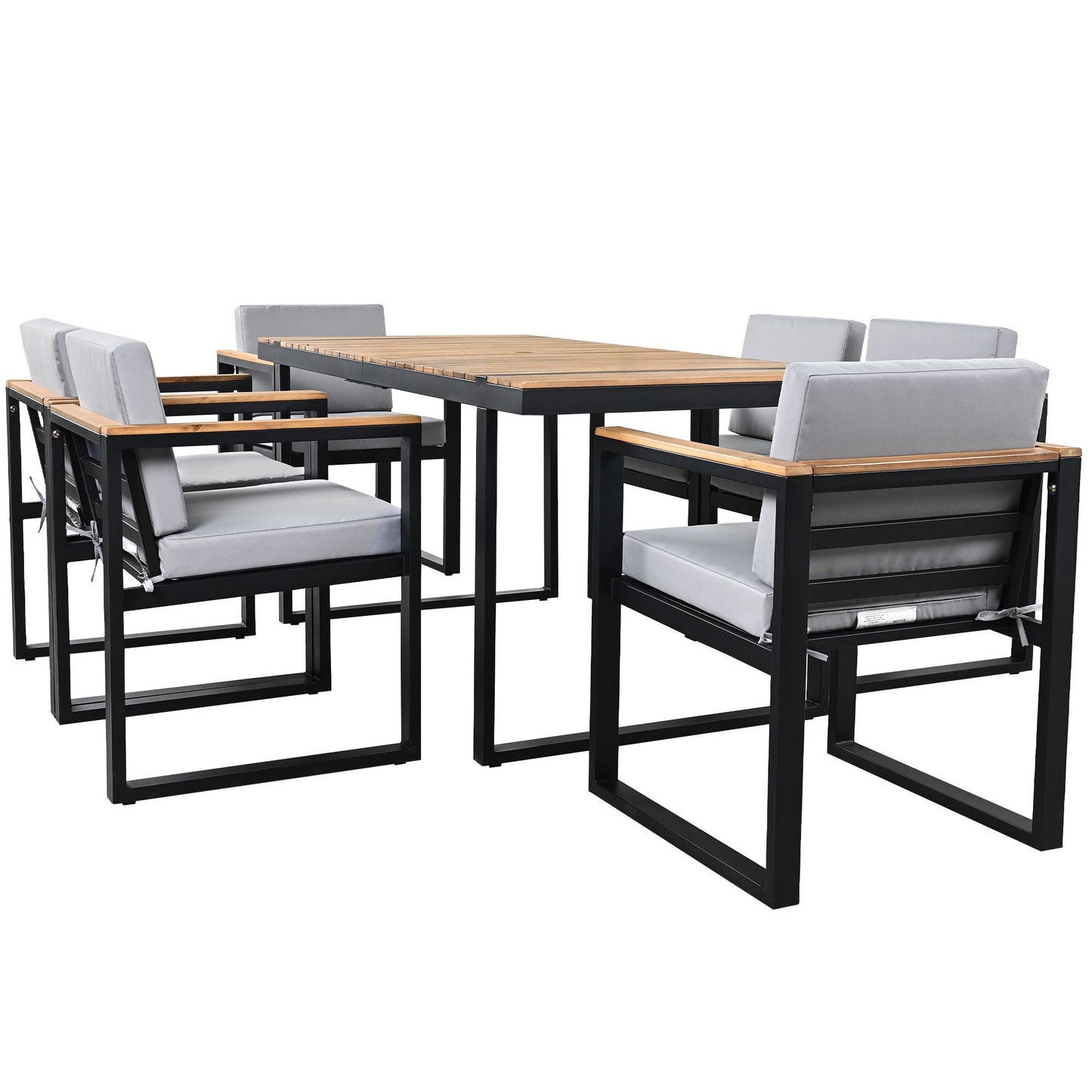 Seven Piece Outdoor Dining Table and Chair Set