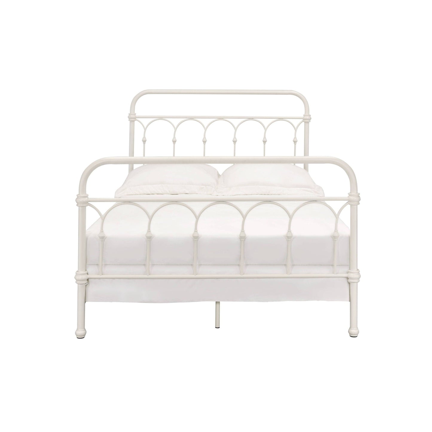 Citron Full Bed metal panel frame in white with circular headboard by HouseOfZazla on Tampa Home & Garden Store