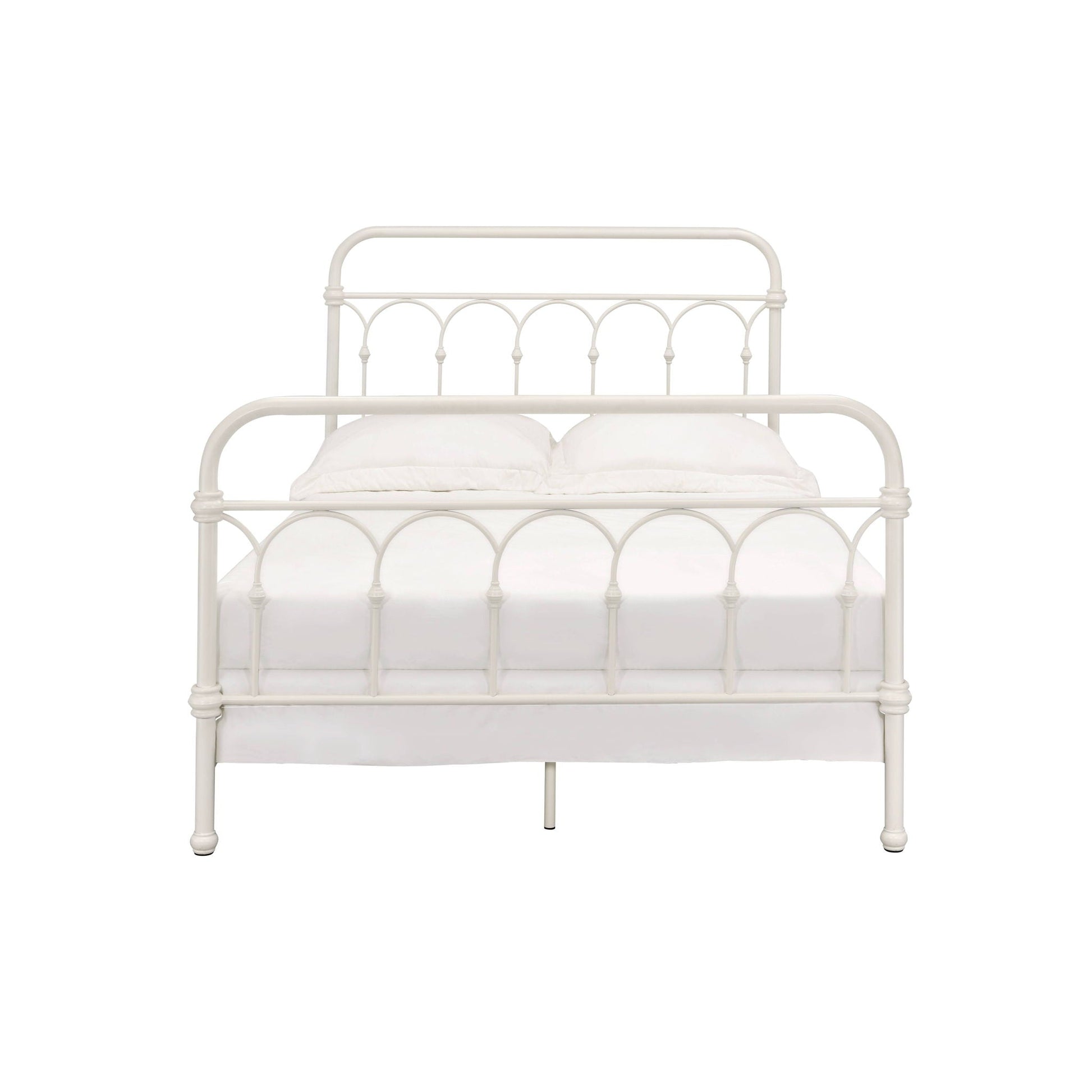Citron Full Bed metal panel frame in white with circular headboard by HouseOfZazla on Tampa Home & Garden Store